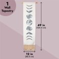 thumbnail image 4 of Moon Phase Tapestry with Rope String, Wooden Rod, and Tassels, Bohemian-Style Vertical Wall Hanging Art for Home, Living Room, Dorm Room Decor, (White, 12x49 in), 4 of 10