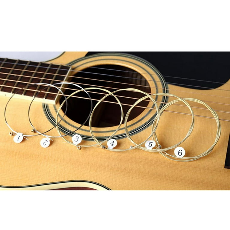 GeweYeeli 6pcs set Folk Guitar String Replacement Parts Acoustic Guitar Copper Core Strings Kit Musical Instrument Accessories Walmart