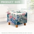 thumbnail image 3 of SCRAWLGOD Hummingbird Daisy Floral Leaf Print Ottoman Cover Square Storage Ottoman Slipcover Thick Stretchable Footrest Stool Covers with Elastic Band for Pets, Machine Washable, 3 of 7