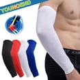 thumbnail image 2 of 1PC Sports Arm Compression Sleeve Basketball Cycling Arm Warmer Summer Running UV Protection Volleyball Sunscreen Bands White 2XL, 2 of 6