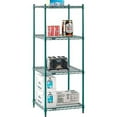 thumbnail image 2 of Nexel 4 Shelf Poly-Green Wire Shelving Unit Starter 24""W x 21""D x 63""H, 2 of 3