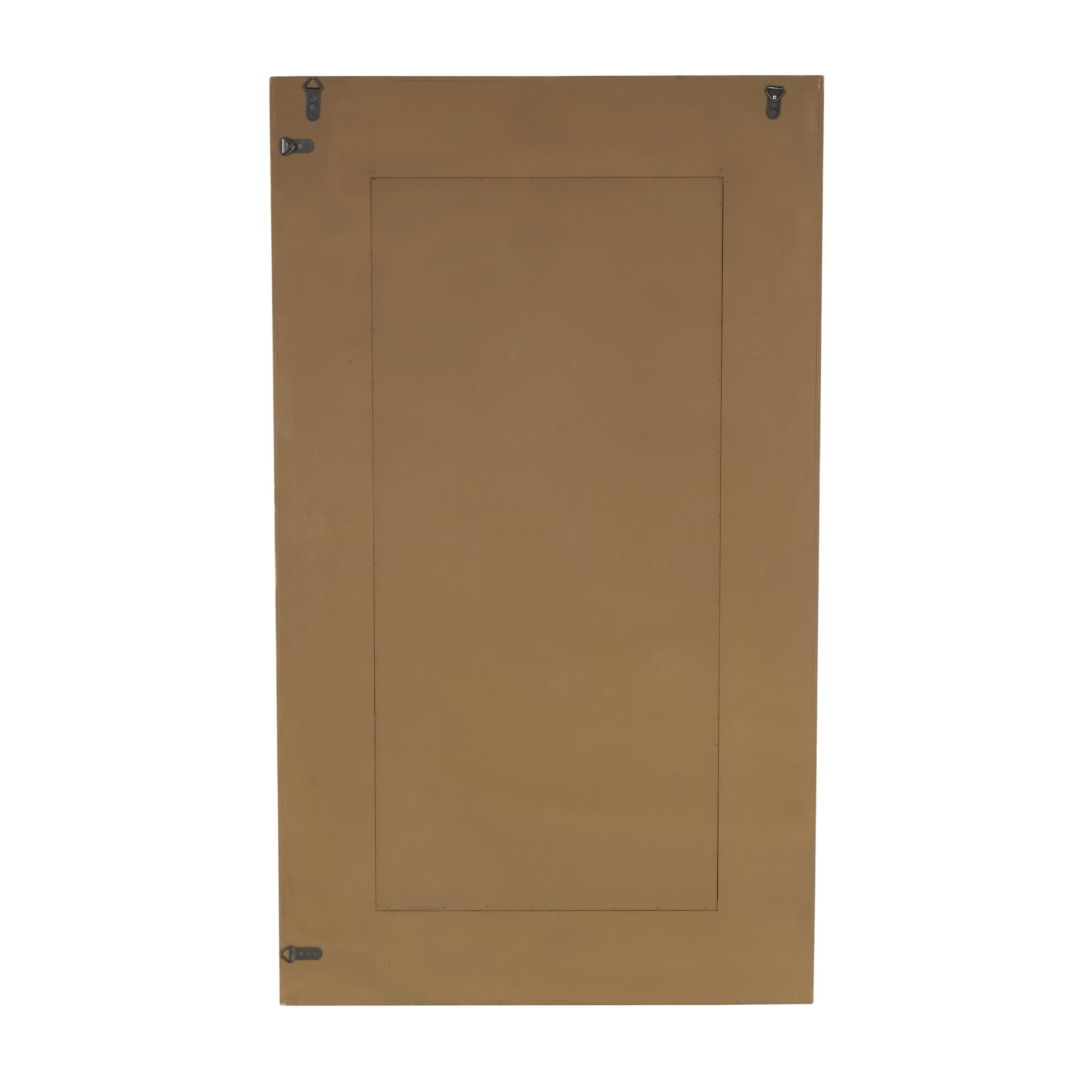 DecMode 32" x 55" Brown Wood Floor Mirror with Natural Wood Grains