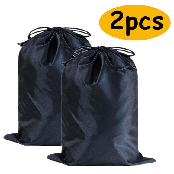 Laundry Bag Storage Travel Drawstring Bags Large Laundry Basket Hamper for Laundromat or College Dorm Black 2 Packs 27.55" x 35.43"