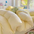 thumbnail image 4 of Juego de cama de color sólido de estilo INS de alta calidad, ropa de cama de algodón lavado, funda de edredón amarilla, sábana plana, funda de almohada, ropa de cama para niñas, 4 of 5