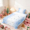 thumbnail image 3 of Manfei Snowman Twin Sheets Christmas Bedding 3-Piece (1 Flat Sheet, 1 Fitted Sheet and 1 Pillowcase), 3 of 6