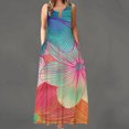 thumbnail image 1 of Fankiway Robe d'Été Sans Manches à Col Rond avec Poche Imprimée pour Femmes Grande Taille, 1 of 5