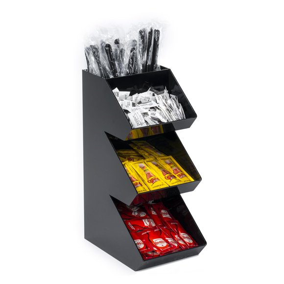 Soporte organizador de condimentos Inevibe de acrílico negro de 3 niveles