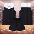 thumbnail image 2 of XINXIAOO Basketball Sets Quick Dry Black Sleeveless T Shirts and Shorts Team Uniforms for Men/Women/Youth 17-18 Years, 2 of 6
