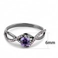 thumbnail image 2 of Ruthenium 925 Sterling Silver Womens Ring with AAA Grade CZ in Amethyst, 2 of 5