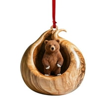 Hometravel Christmas Animal Pendant, Acrylic Forest Creature Tree Ornament, Festive Woodland Theme Decor for Xmas Tree, HOME, Seasonal Celebration