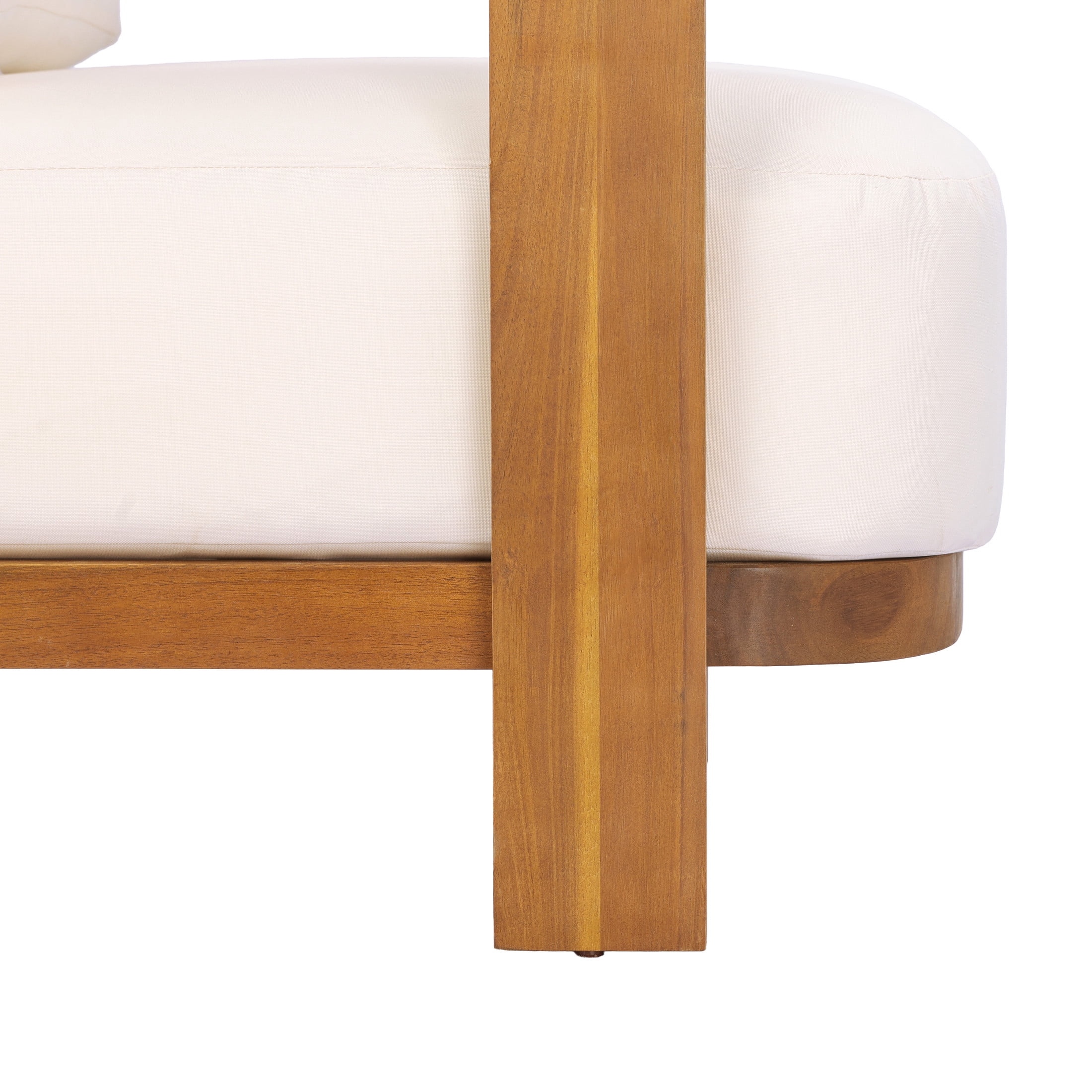 Christopher Knight Home Outdoor Acacia Wood Patio Armchairs with Cushions, Teak+Beige, Set of 2