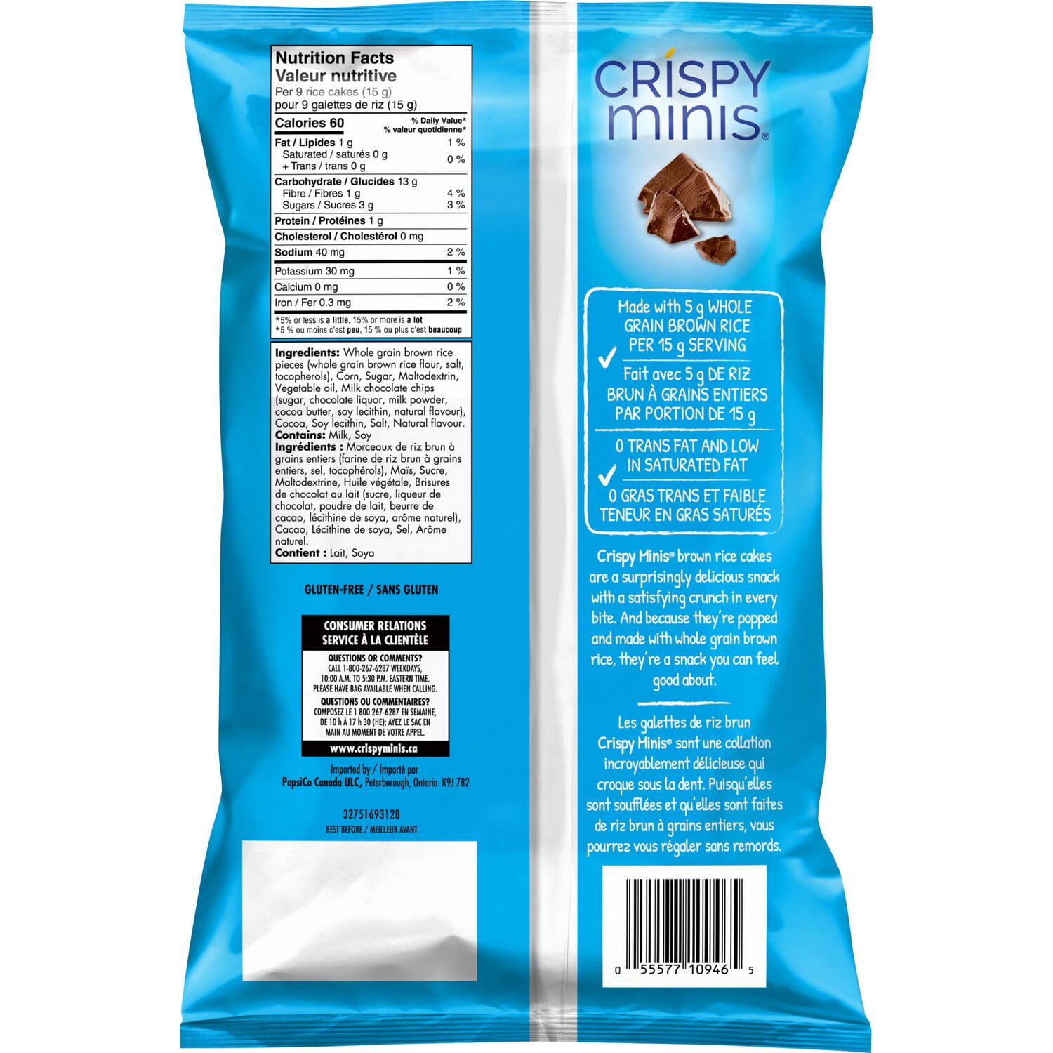 Quaker Crispy Minis Chocolate Brown Rice Cakes