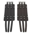 thumbnail image 3 of 2 pulseras anchas ajustables estilo retro punk de cuero artificial, color negro y marrón, 3 of 15