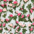 thumbnail image 4 of Limei 1 Pcs 8.2 Feet Flower Garland Artificial Rose Vine Flowers Plants Artificial Flower Hanging Rose Ivy Home Hotel Office Wedding Party Garden Craft Art Décor (Blue), 4 of 7