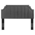 thumbnail image 6 of Tufted Headboard, King Size, Velvet, Dark Grey Gray, Modern Contemporary Urban Design, Bedroom Master Guest Suite, 6 of 10