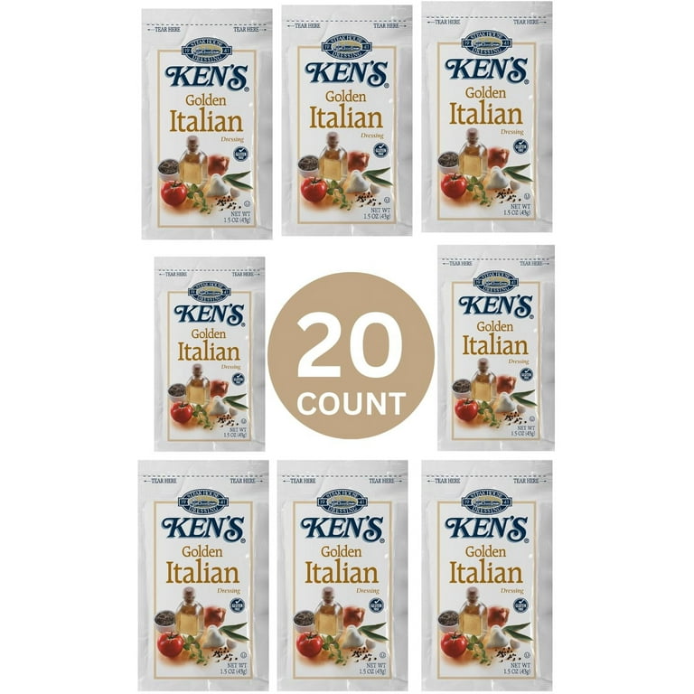 20 Count | Salad Dressing Packets | Individual Single Serve Salad Dressing  condiment packets | 1.5 Oz Per Pouch (Golden Italian Dressing) - Walmart.com