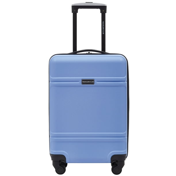 Travelers Club 20" Skyline rolling hard case carryon luggage Blue