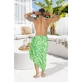 thumbnail image 3 of LA LEELA Men's Bath Trunk Swimwear Sarong Pareo Beach Wrap One Size Leaves, Green Summer Vacation Aloha, 3 of 4