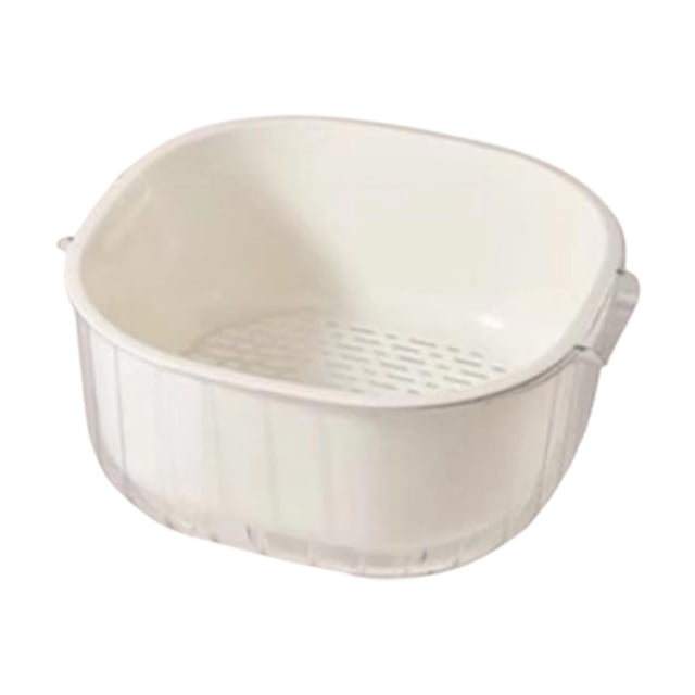 Pisexur Batería de cocina Cesta de drenaje de doble capa, lavadero de verduras, mesa de centro para sala de estar, frutero, lavadero de verduras para la cocina del hogar