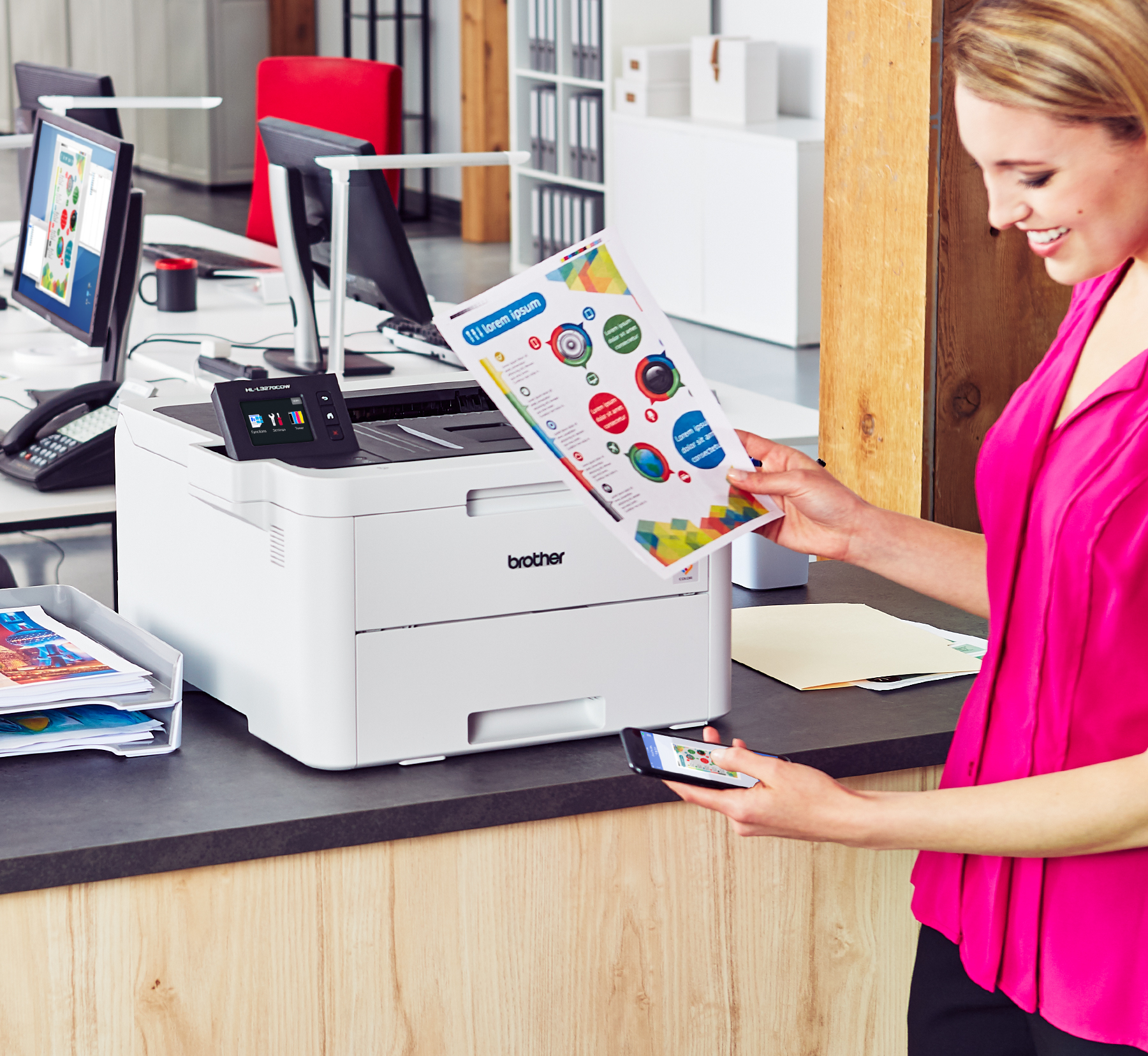 Brother HL-L3270CDW Compact Digital Color Printer Providing Laser Quality Results with NFC, Wireless and Duplex Printing - image 3 of 9