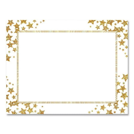 Geographics Foil Certificates, 8-1/2" x 11", Gold Star, Pack of 25 Certificates