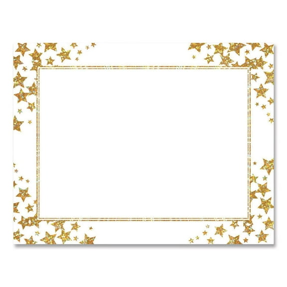 Geographics Foil Certificates, 8-1/2" x 11", Gold Star, Pack of 25 Certificates