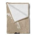 thumbnail image 2 of Yin and Yang Soft Flannel Fleece Throw Blanket, Abstract Artwork of an of Harmony Human Portraits Yoga, Cozy Plush for Indoor and Outdoor Use, 50" x 70", Black White and Tan, by Ambesonne, 2 of 5