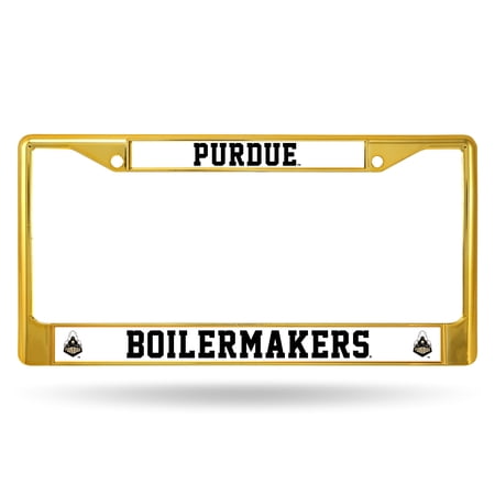 Purdue Boilermaker's Chrome Metal (Gold Painted) License Plate Frame