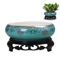 thumbnail image 7 of Outdoor Planters Qwtwty Plants Flower Bowl in Water Indoor Chinese Ceramic Bowl Flower Planter with Stand Hydroponic Bonsai Bowl for Office Garden Indoor Outdoor, 7 of 7