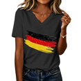 thumbnail image 2 of Women's Football Graphic T-Shirt, Women's V Neck Short Sleeve T Shirt, Casual Letter Print Tee, Fashion Summer Top for Soccer Tournament 2026 Light Gray Size: XL, 2 of 6