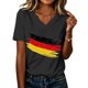 thumbnail image 2 of Women's Football Graphic T-Shirt, Women's V Neck Short Sleeve T Shirt, Casual Letter Print Tee, Fashion Summer Top for Soccer Tournament 2026 Light Gray Size: 2XL, 2 of 6