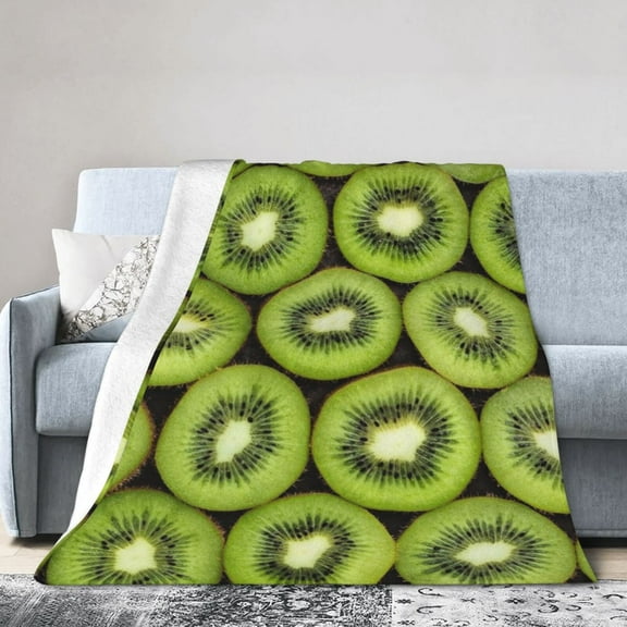 Kiwi Fruits Blanket Gifts For Kids Adults - Lightweight Throw Blanket For Bedroom Living Room Decor Soft Fuzzy Fleece Cozy Plush Bed Couch 80"X60"