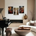 thumbnail image 4 of Hieng Black Jazz Wall Art 3 Pieces Black Woman Playing Canvas Prints African American Pictures Music Themed Paintings for Musical Club Decor Unframed, 4 of 6