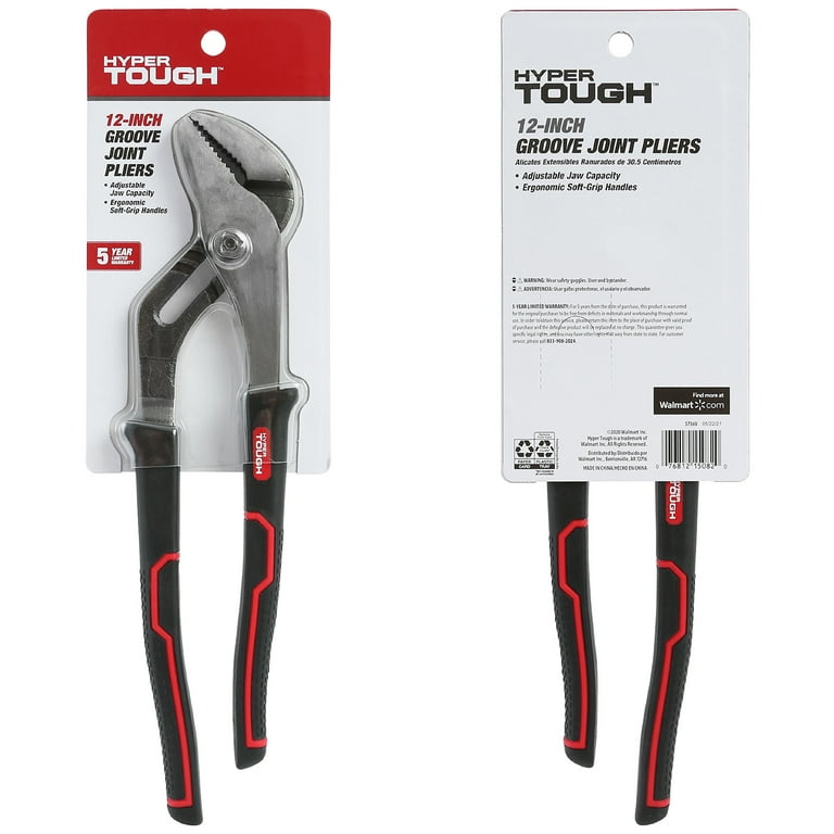 Hyper Tough 12-inch Groove Joint Pliers with Ergonomic