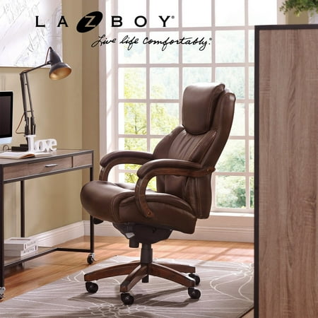 La-Z-Boy Delano Big & Tall Bonded Leather Executive Chair - Chestnut Brown