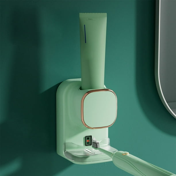 Dispensador automático de pasta de dientes, operado por sensor, montado en la pared, verde