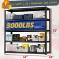thumbnail image 5 of 48"W Garage Shelving Heavy Duty, 3030 lbs Storage Shelf, 5-Tier Adjustable Shelving Unit Metal Garage Storage Shelves for Basement, Commercial, Warehouse, Industrial, 72"H x 48"W x 24"D, 5 of 6