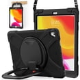 thumbnail image 1 of Para iPad 9.7" Funda, para 2018 iPad 6th Generation/2017 iPad 5th Generation, iPad Air 2/iPad Pro 9.11", Funda a Prueba de Golpes con Soporte para Lápiz, Soporte Giratorio y Correa para el Hombro, 1 of 5