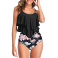 thumbnail image 1 of Pisexur Tankini Bathing Suits for Women Ruffled Tank Top Tummy Control Floral Modest Swimwear High Waisted Bikini Two Piece Bathing Suits, 1 of 6