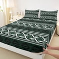 thumbnail image 3 of Feelyou Green Triangle Aztec Full Size Sheets, Boho Rustic Farmhouse Bed Sheets, Modern Western Fashion Sheet Sets, Breathable Home Decor, 4-Piece, 3 of 7