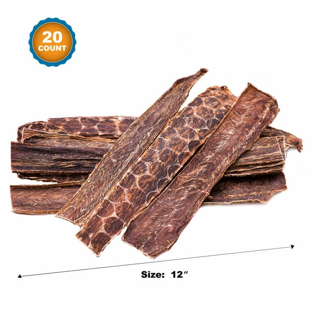 Beef Jerky for Dogs 12" 20 Pack 100 Natural Dog Dental Treats from