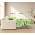 thumbnail image 3 of 4-Piece Twin Sleeper Sofa Sheet Set, 100% Egyptian Cotton, 1000 Thread Count, Fits 5" Deep Pull-Out Couch Mattress (36" x 72") - Sage Solid, 3 of 5