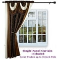 thumbnail image 2 of Bella Luxury Jacquard Curtain Panel with Attached Waterfall Valance & Scarf 54 by 84-In Light Brown, 2 of 6