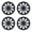 14"- Black & Silver Lacquer, variant on Set of 4- Universal 15 inch Wheel Rim Covers Snap-On Matte Black ABS Material 15 inch Hubcaps for Toyota Nissan Hyundai Honda BYD KIA Tesla and More Models
