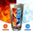 thumbnail image 6 of Fotbe Jungle Dinosaur Pattern 20 oz Tumbler Stainless Steel Vacuum Insulated Coffee Ice Cup Double Wall Travel Flask Leak-proof Coffee Cup-Straw Three-piece Set, 6 of 8