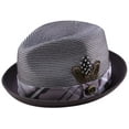 thumbnail image 1 of Montique Plum Braided Stingy Brim Pinch Fedora Hat H1902, 1 of 1