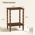 thumbnail image 3 of Maliowa 2-Tier Side Table, Small End Table for Living Room Bedroom with Storage Shelf, Vintage Accent Table Nightstand with Spindle Legs, Walnut, 3 of 11