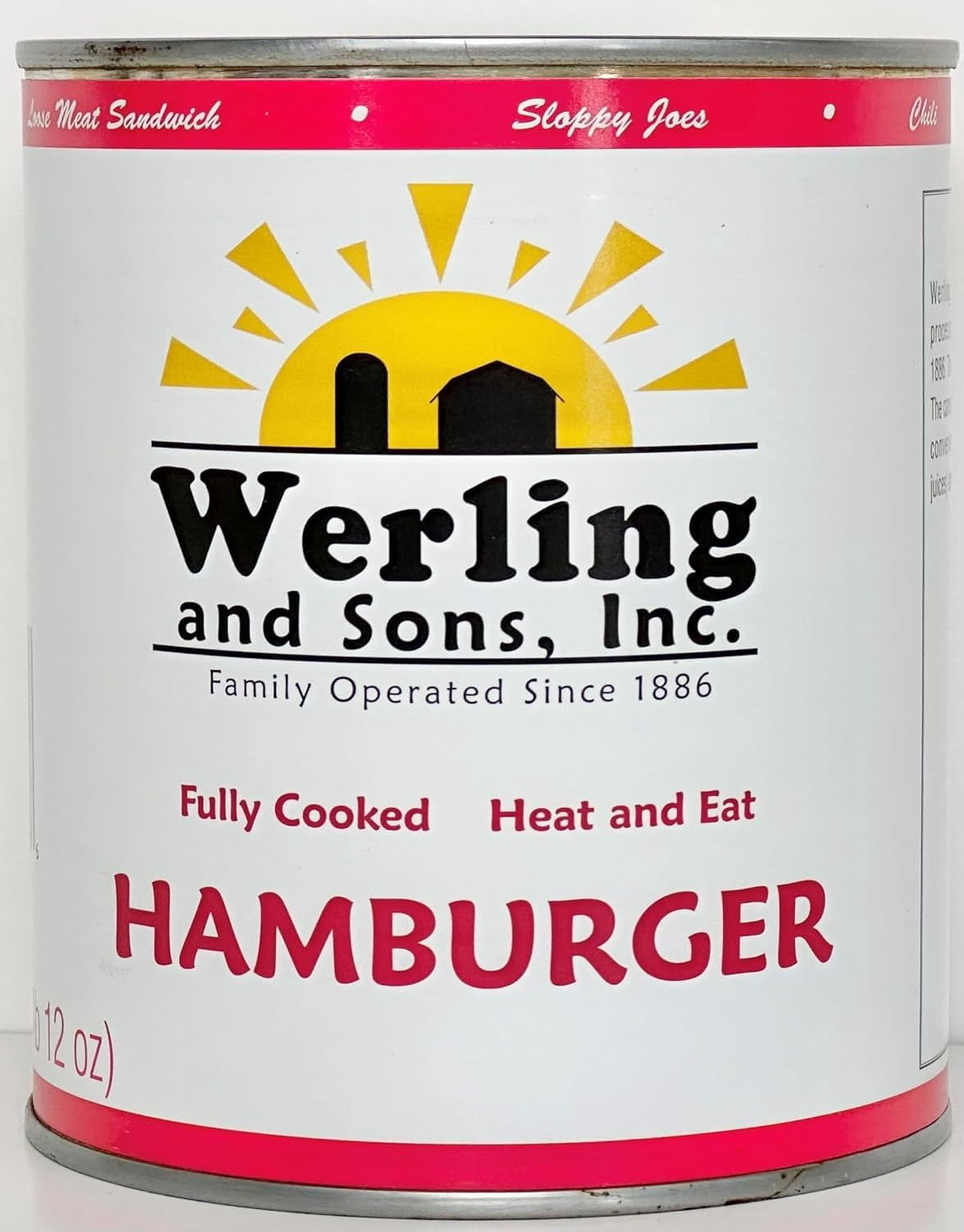 Werling & Sons Canned Meat Variety Pack 28 Oz Fully Cooked & Ready to Eat Includes 2 Hamburger, 2 Chicken and 2 Beef Shelf Stable Emergency Canned Food for Long Term Storage, Camping & Quick Meals