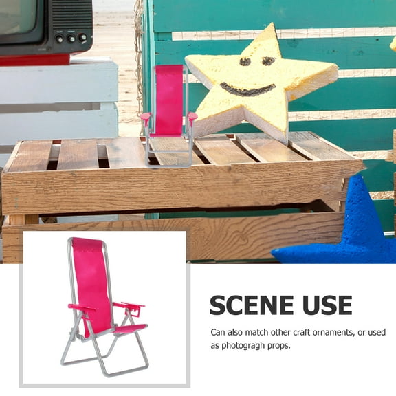 Baluue Mini Folding Chair for Small Beach Chair Red Plastic 2Set 7.7X4.7X4.3In