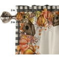 thumbnail image 5 of Fall Kitchen Curtains and Valances Set 24 Inches Long, Buffalo Plaid Pumpkins Birdhouse Leaves Tier Curtains 3 Pieces Rod Pocket Seasonal Fall Harvest Vintage Small Curtains Semi-Sheer Cafe Curtain, 5 of 6